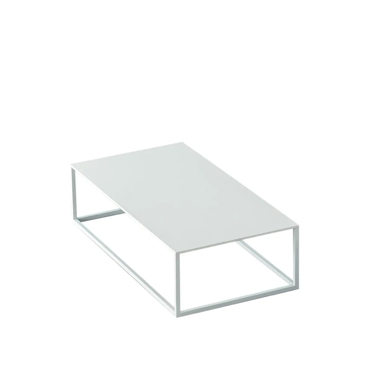 Geo coffee table L  white Desert River Rentals